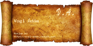 Vogl Ádám névjegykártya